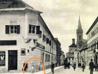 Gornji grad, Gospodska ulica, kameni reljef Matije Gupca je na dnu uglu zgrade 1909. godone
